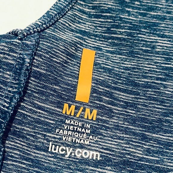 Lucy Ruched Deep V Back Space Dyed Active Top M - Picture 2 of 8